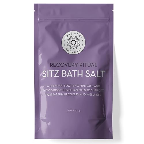 Pure Body Naturals Sal de baño Sitz  Cuidado posparto y comodidad para hemorroides  Remojo natural para cuidado personal y hemorroides, esenciales