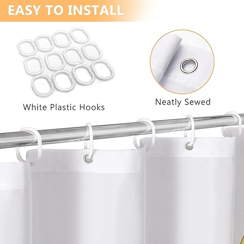 Miniatura 4 de Cortina de ducha floral de 72 x 36 pulgadas, cortinas de ducha de tela de poliéster impermeable para baño, cortina de ducha de tela lavable a