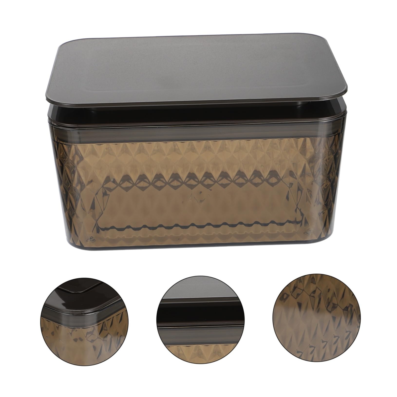 Taschentuchbox mit Deckel Braun 1 Stück aus Ps für Schreibtisch