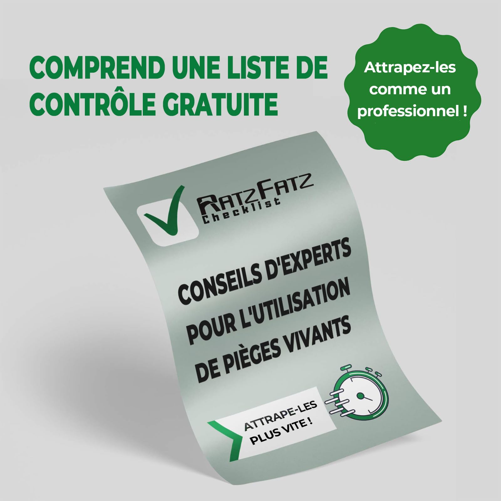 Ratzfatz Piège à Rats Multi-Catch Cage XXL, Sensibilité Ajustable, No Kill, Réutilisable, pour Usage Intérieure/Extérieure, pour Attraper Les Souris Les Rats et Autres Rongeurs de Taille Similaire (1)