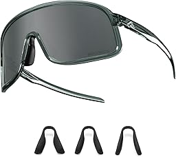 ROCKBROS Polarisierte Fahrradbrille Sonnenbrille, UV400 Schutz, Ultraleicht TR90 Rahmen Sportbrille, Austauschbare Nasenpads Cycling Glasses für Herren Damen Radfahren MTB Laufen