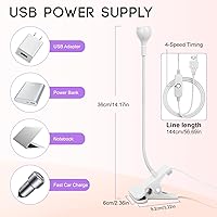 Vista 68 de AORAEM Lámpara LED UV para uñas: lámpara U V de cuello de cisne de doble cabeza para uñas de gel, luz LED de curación flash con 6 lupas para el Negro