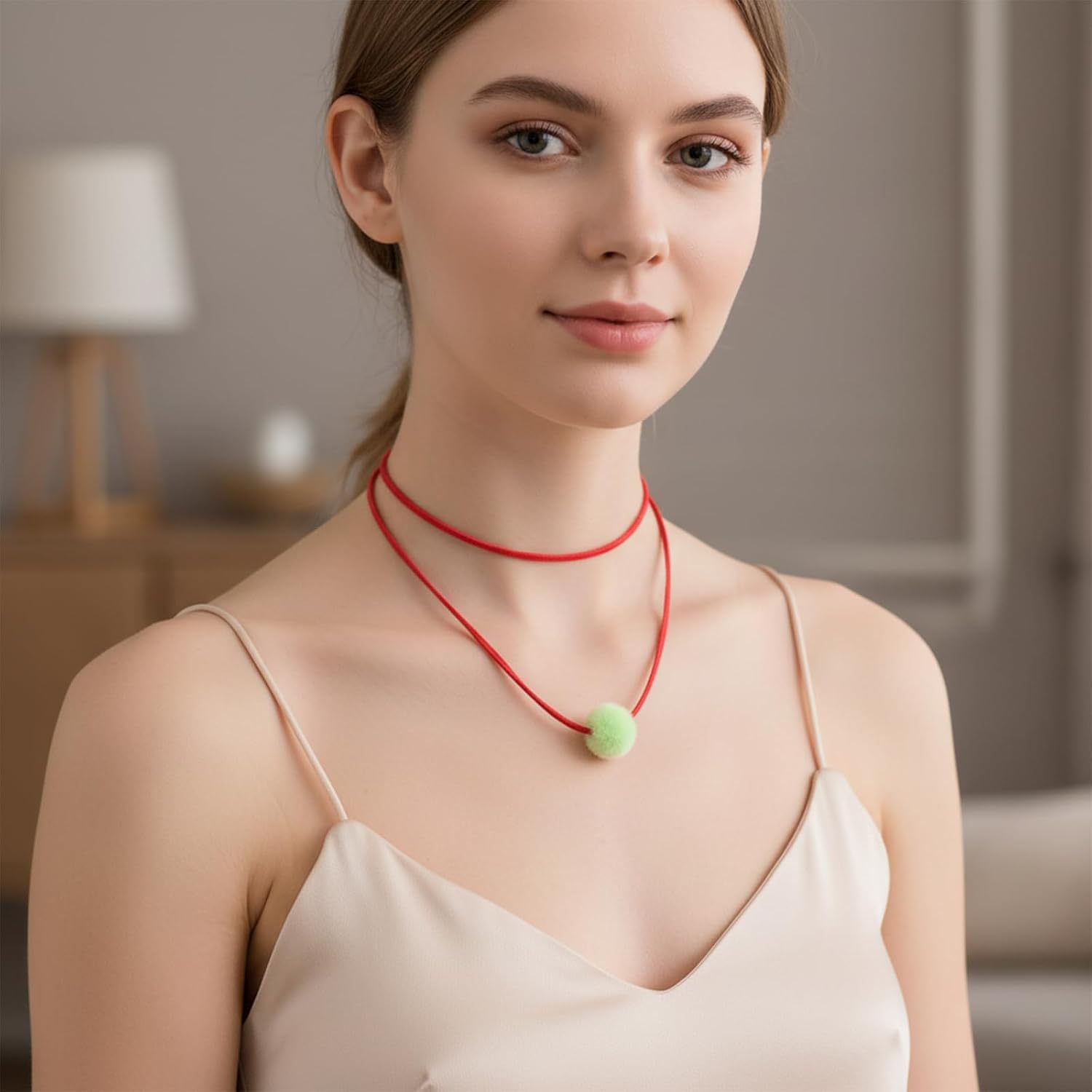 2 PCS Tie Necklace, Gothic Bow-Knot Velvet Tie Choker Necklace for Women, Long Wrap Necklaces with Gold Tube for Women