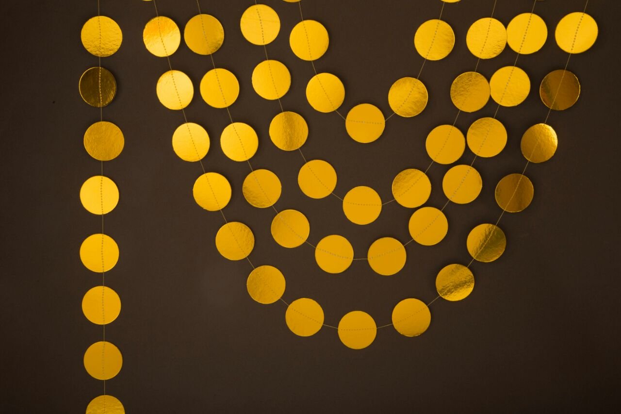 Gold Garland, Gold Decor, Gold Wedding Decor, Gold Decorations, Gold Wedding Garland, Gold Garland,Paper Garland #GAR_137