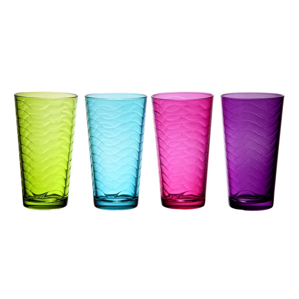 Home Essentials Adriatic Highball Glass (Set of 4), Multicolor