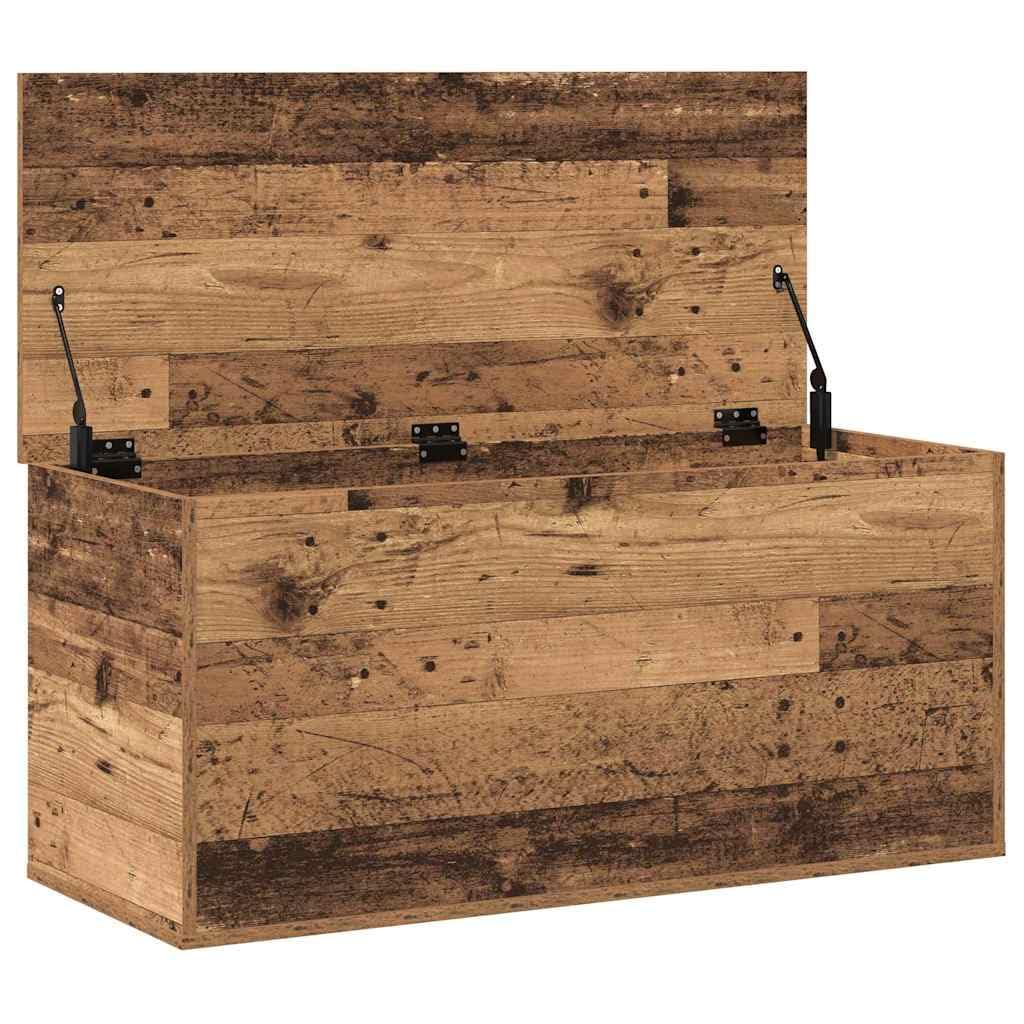 Pudełko do przechowywania starego drewna, 100 x 42 x 46 cm, materiał drewnopochodny z miejscem do przechowywania do salonu, sypialni, biura domowego, stabilna drewniana skrzynia, wszechstronny
