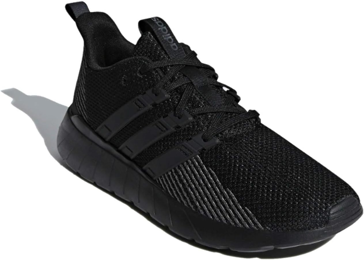 adidas mens Questar Flow Sneaker, Black/Black/Grey, 10.5 US