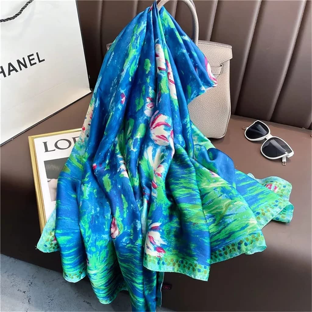 Pañuelo de Seda para Playa, pañuelo para Mujer, pañuelo para el Cuello, pañuelo para la Cabeza, pañuelo para la Cabeza, pañuelo para la Cabeza, pañuelo para la Cabeza (90 x 180 cm)