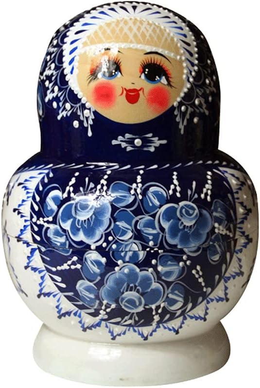 Nesting Dolls Russian Nesting Dolls,15pcs Handmade Matryoshka Wooden Cute Nesting Dolls,for Creative Craft Decoration Birthday Gift Best Decoration (Color : A)