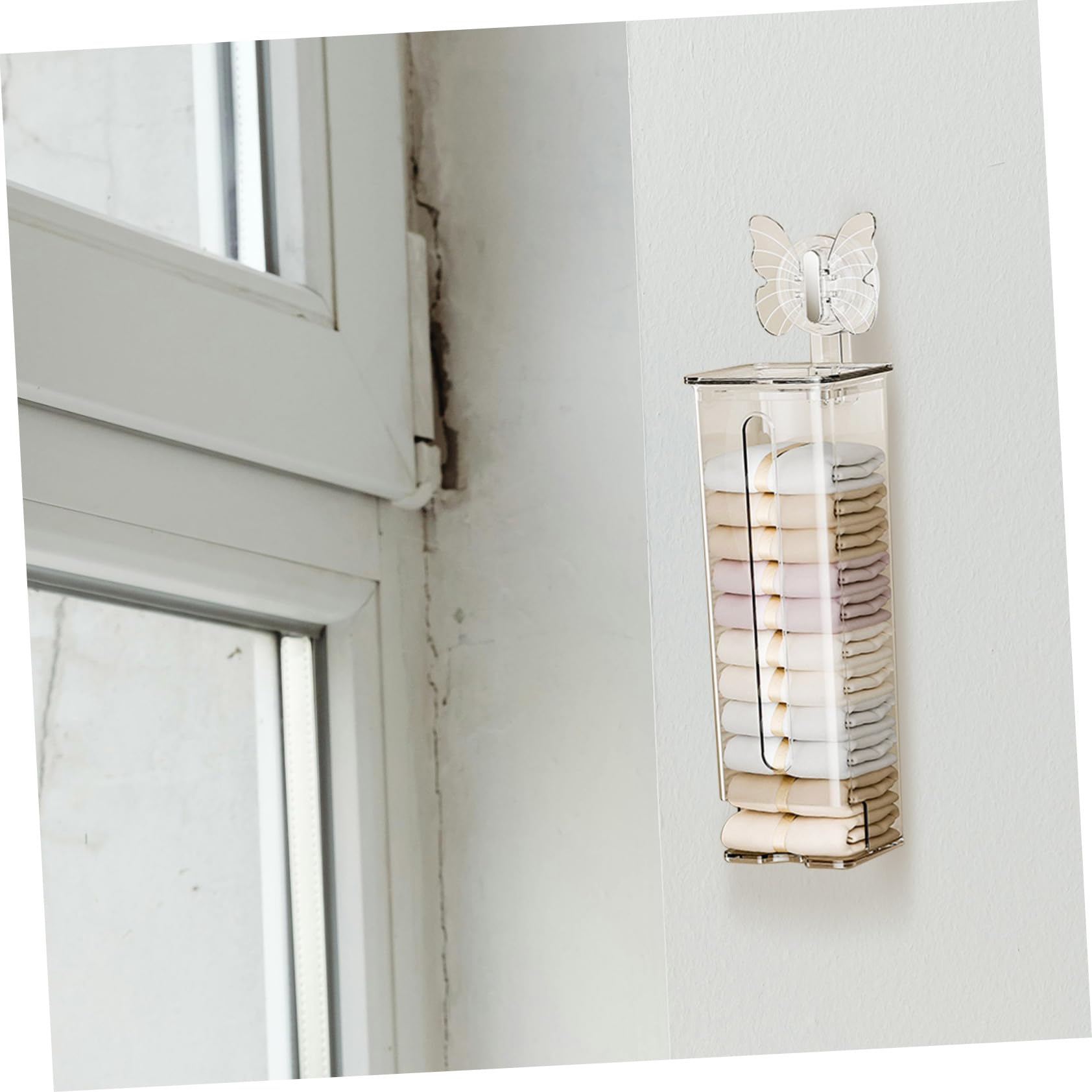 2 Stück Wandorganizer für Socken und Unterwäsche mit Saugnapf Pet mit Schutzdeckel Platzsparend für Kleiderschrank und Bad
