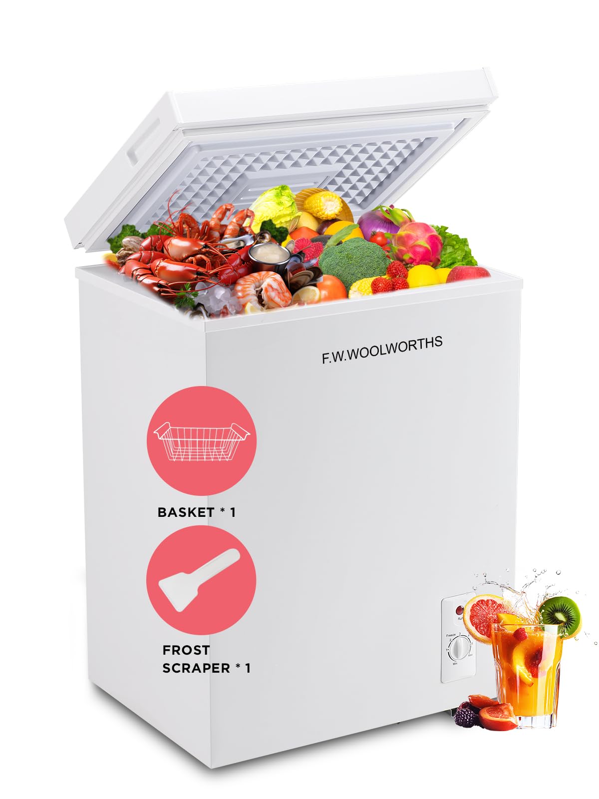 F.W.WOOLWORTHS 72q-white 3.5 cu ft Chest Freezer White