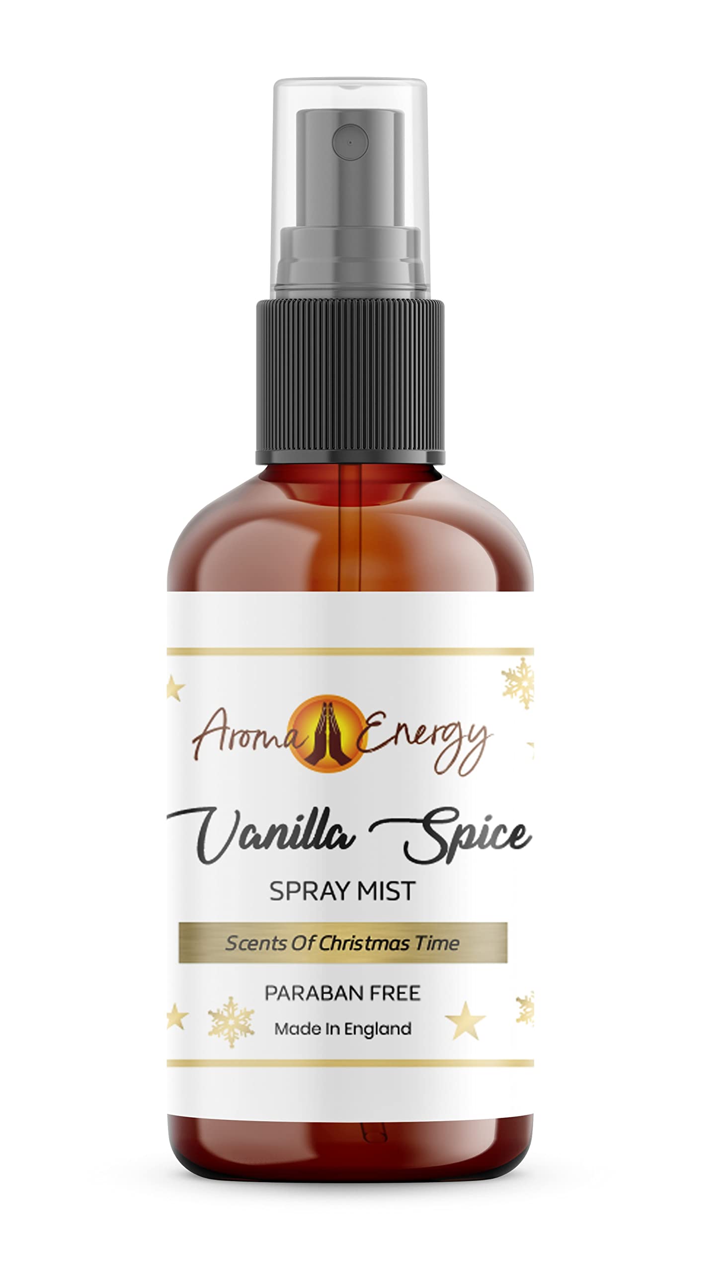 Aroma Energy Vanilla Spice Christmas Fragrance Oil Room Spray - Fragrant Xmas Scented Home Mist Spritz, 10Ml