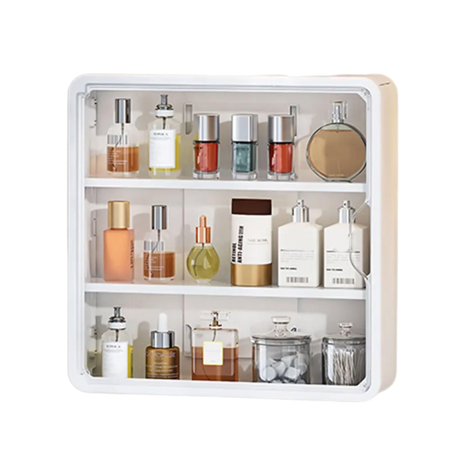 Sisyeuo Large Capacity Wall Mount Organiser Storage Solution for Cosmetics Toy Multi Tiers Rack Organization Box Wall Mounted Storage Organiser