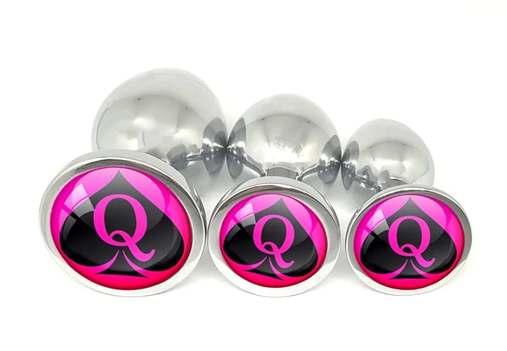 Plug Emporium Queen of Spades Logo BBC Pink Metal Butt Plug Adult Toy Choose Your Size or Set of 3 - Set of 3