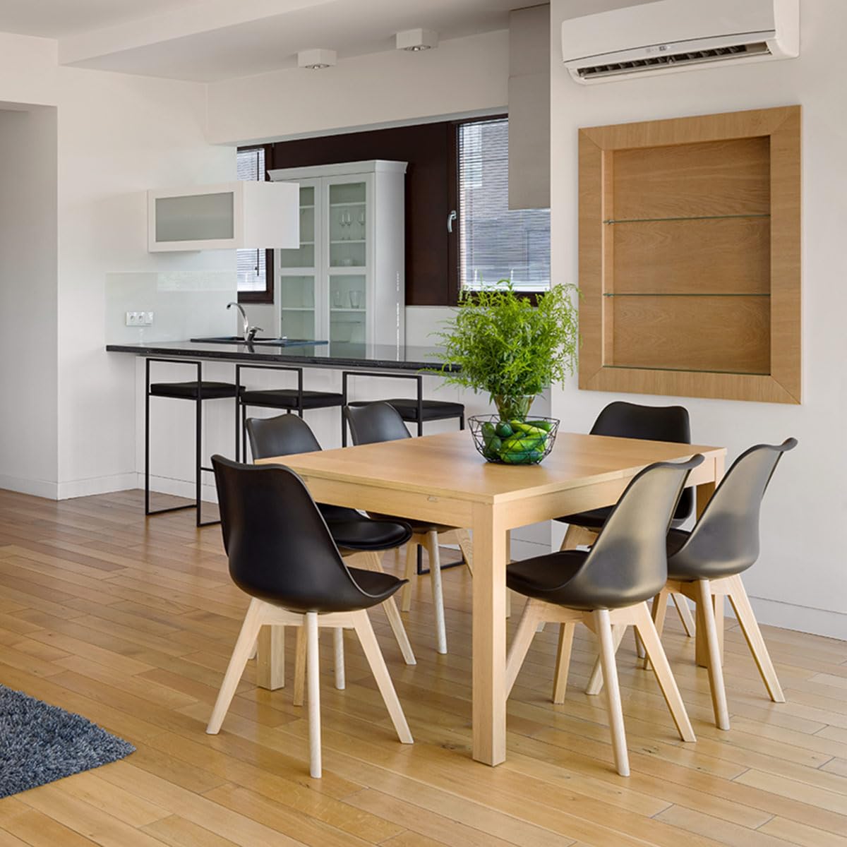 Mc Haus Lena Blanche Lot De 4 Chaises Salle à Manger - Design Nordique Avec Assise Rembourrée
