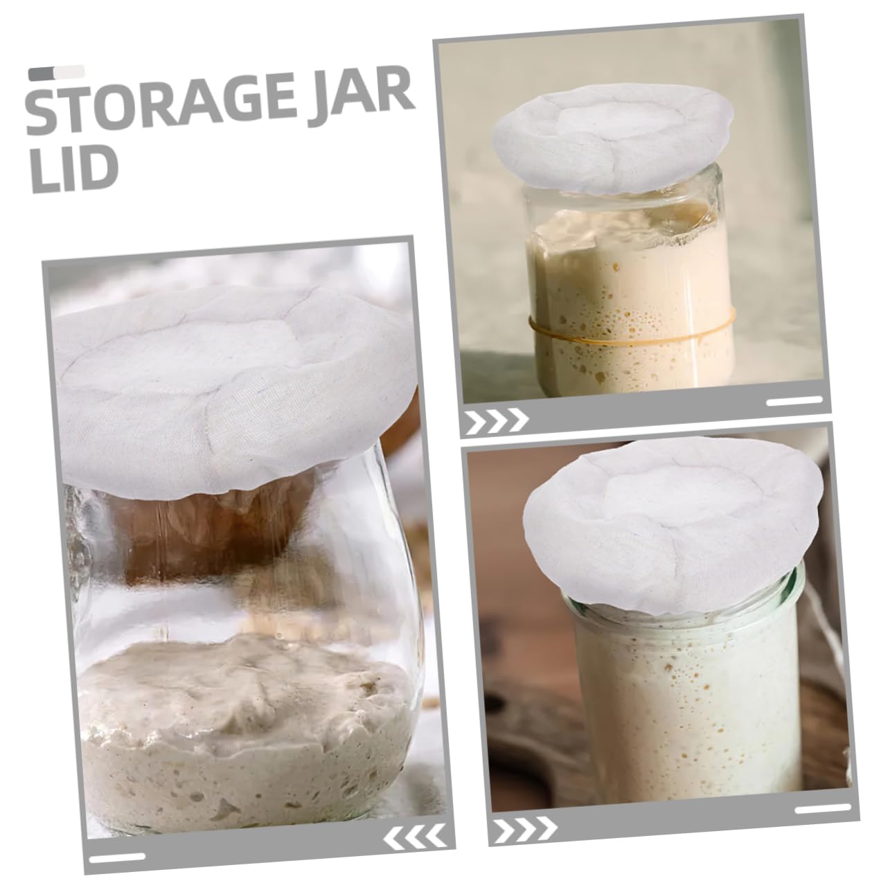 PRETYZOOM 5sets Wiederverwendbare Sauerteig Brot Proofing Abdeckungen Jar Tuch Deckel Lagerung Flasche Abdeckung 4 Stücke * 5