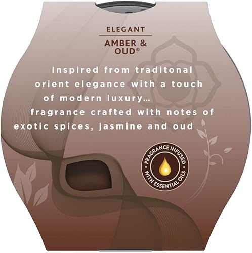 Miniatura 9 de Glade Candle Elegant Amber & Oud - Vela perfumada con aceites esenciales, vela ambientadora, vela de 3 mechas, 6.8 onzas
