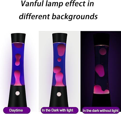 Miniatura 4 de Lámpara de movimiento líquido púrpura de 16 pulgadas con base negra de cera blanca para adultos y niños, lámpara de magma grande como decoración de