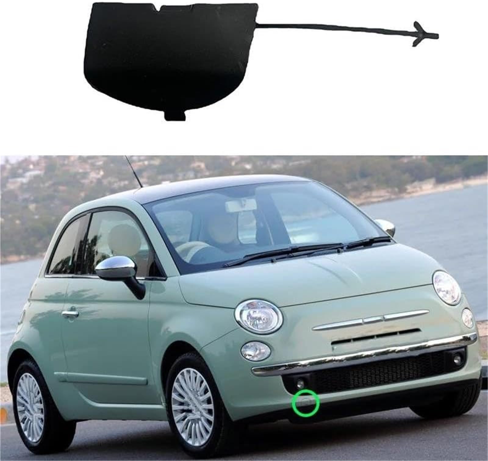 Auto-Abschlepphaken-Abdeckung, Passend für FIAT 500 500C 312