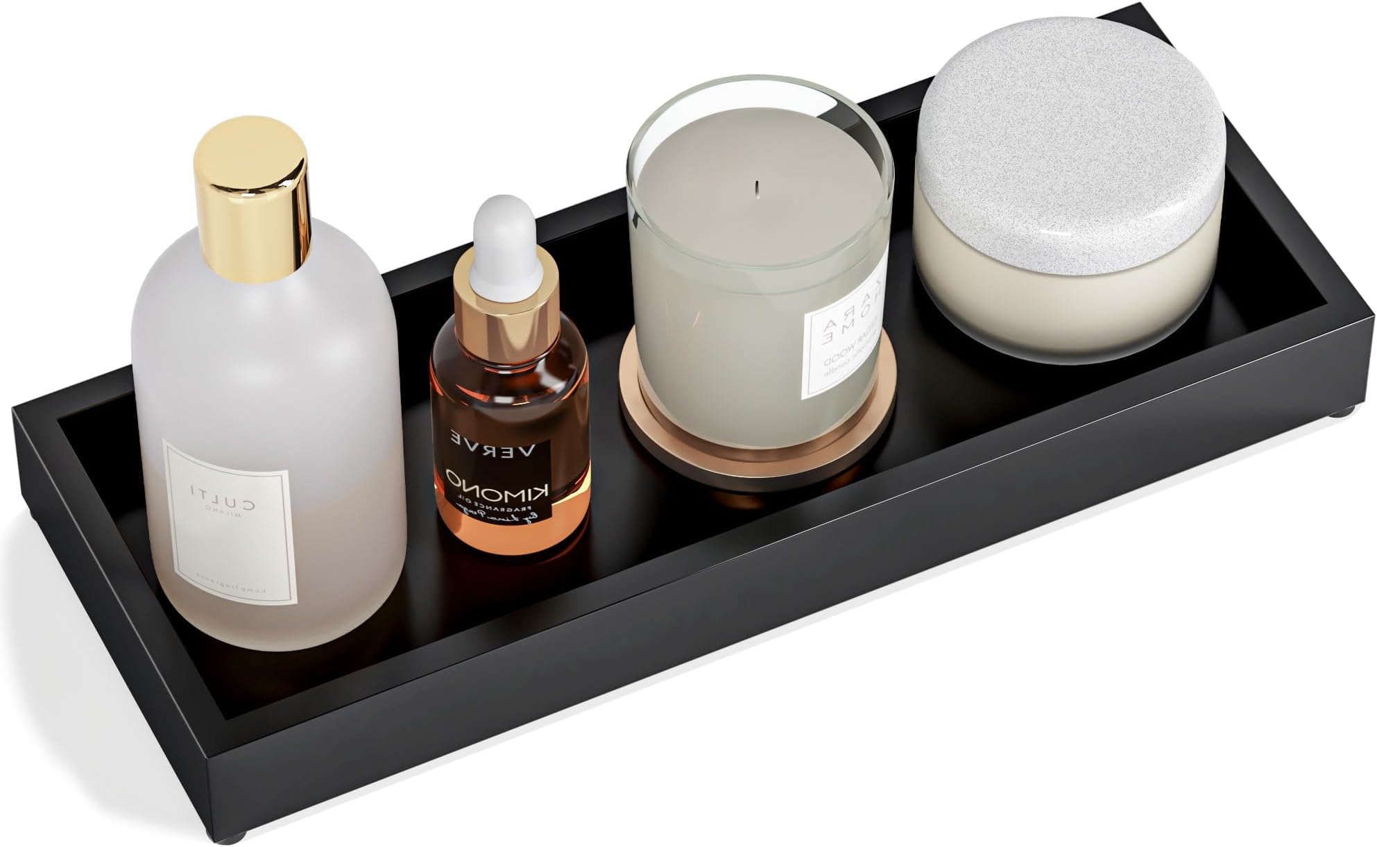 Black Bathroom Vanity Tray
