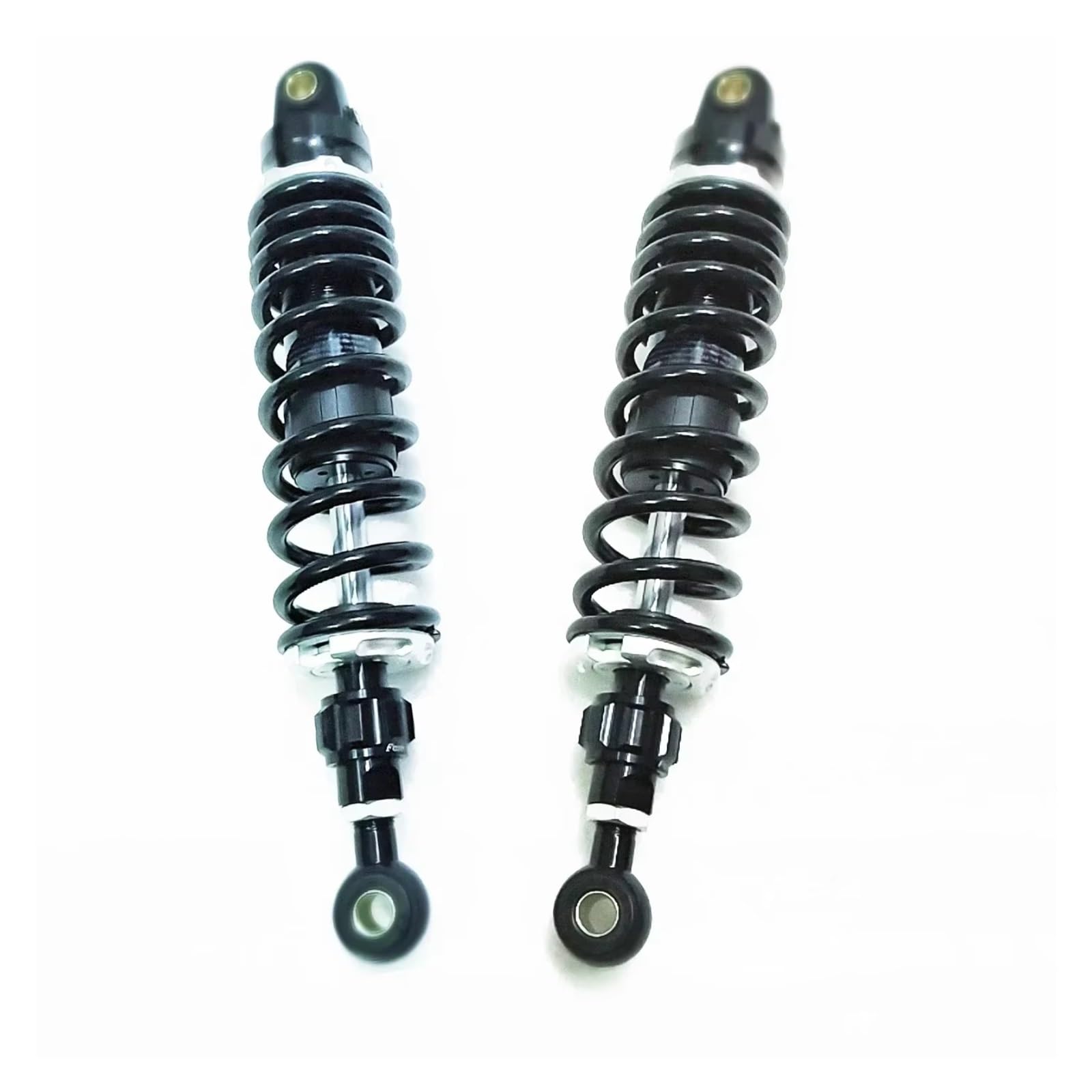 1 Pair Motorcycle Rear Shocks 305mm 320mm 330mm 340mm 345mm 350mm 360mm 8mm Spring Motorcycle Shock Absorbers Adjustable Rear Suspension (350mm black)