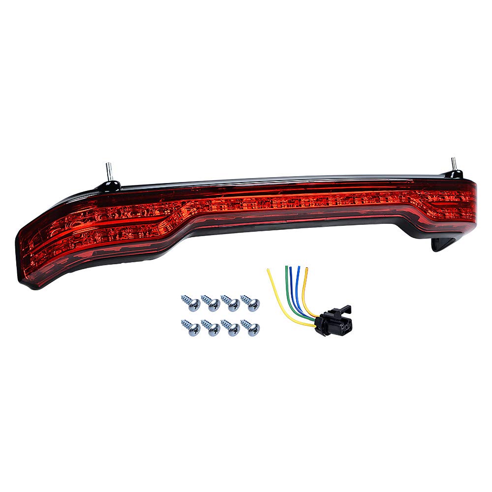 Astra Depot Red Lens LED Tail Light Trunk Tour Pack Wrap Around Compatible with 2014-2020 Harley Touring Electra Glide