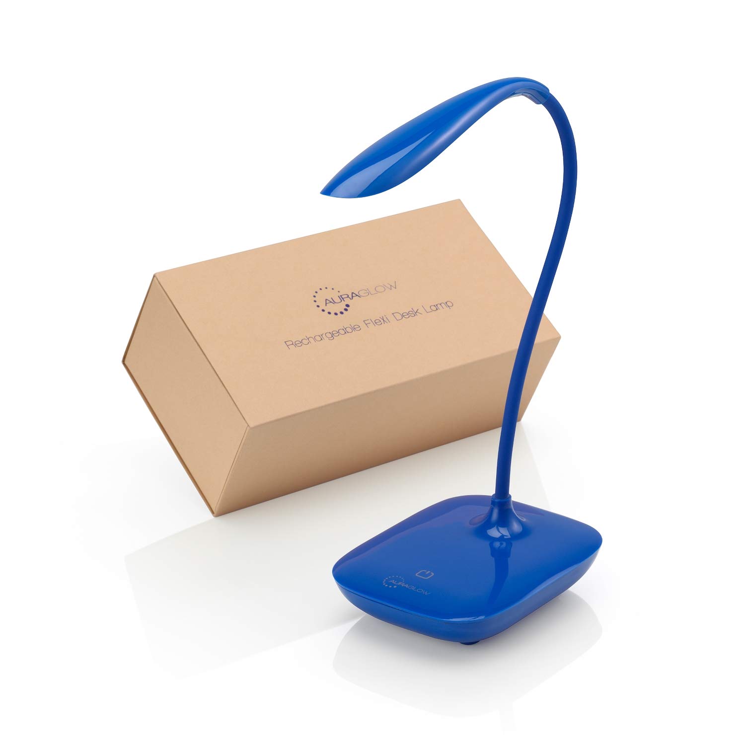 Auraglow Rechargeable Flexi-Neck Dimmable Led Desk Touch LampBlue from B&Q