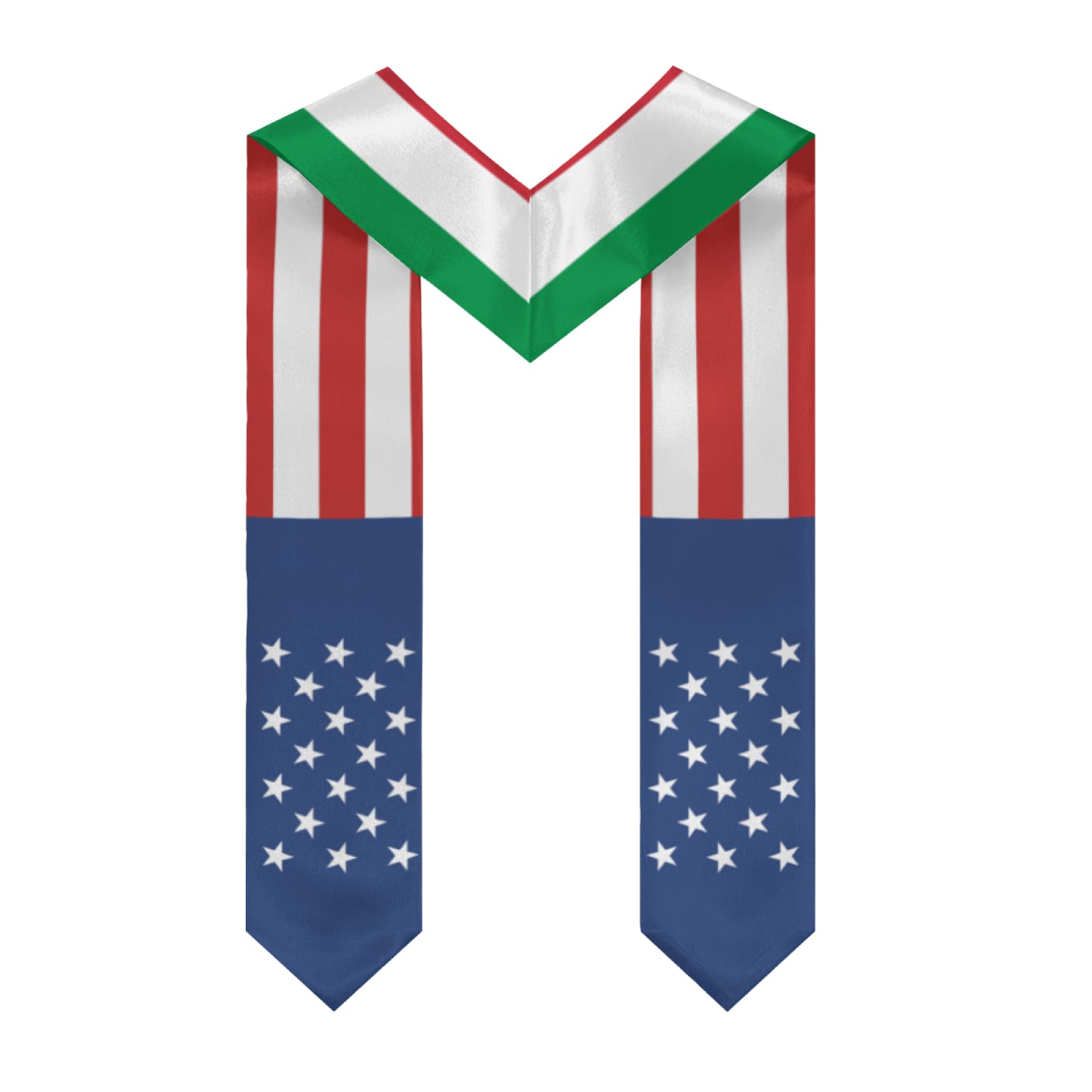 Italy Italian Flag Graduation Stole Sash Shawl for Men Women Thickened V-Neck Scarf Double-sided for International Students Teachers Study Aboard Graduate Gift 72 inches Unisex