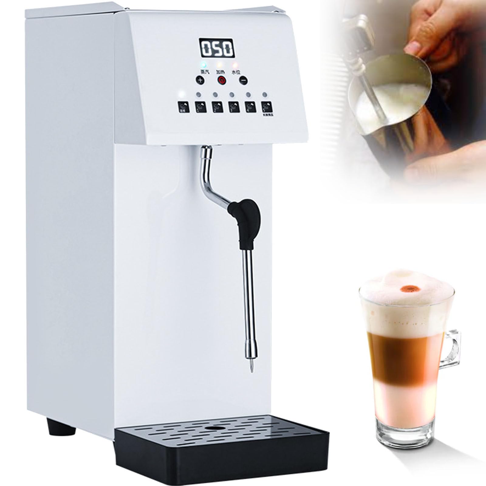 Spieniacz do mleka, automatyczna maszyna do spieniania, 6 l | maszyna do spieniania mleka do kawy espresso,sterowanie inteligentne dotykowe,do latte cappuccino,gorącej czekolady i mleka
