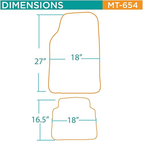 Miniatura 5 de BDK OF-554 - Juego de alfombrillas de goma para automóvil, delantero y trasero universal con forro de alfombrilla de carga para maletero, sedán,