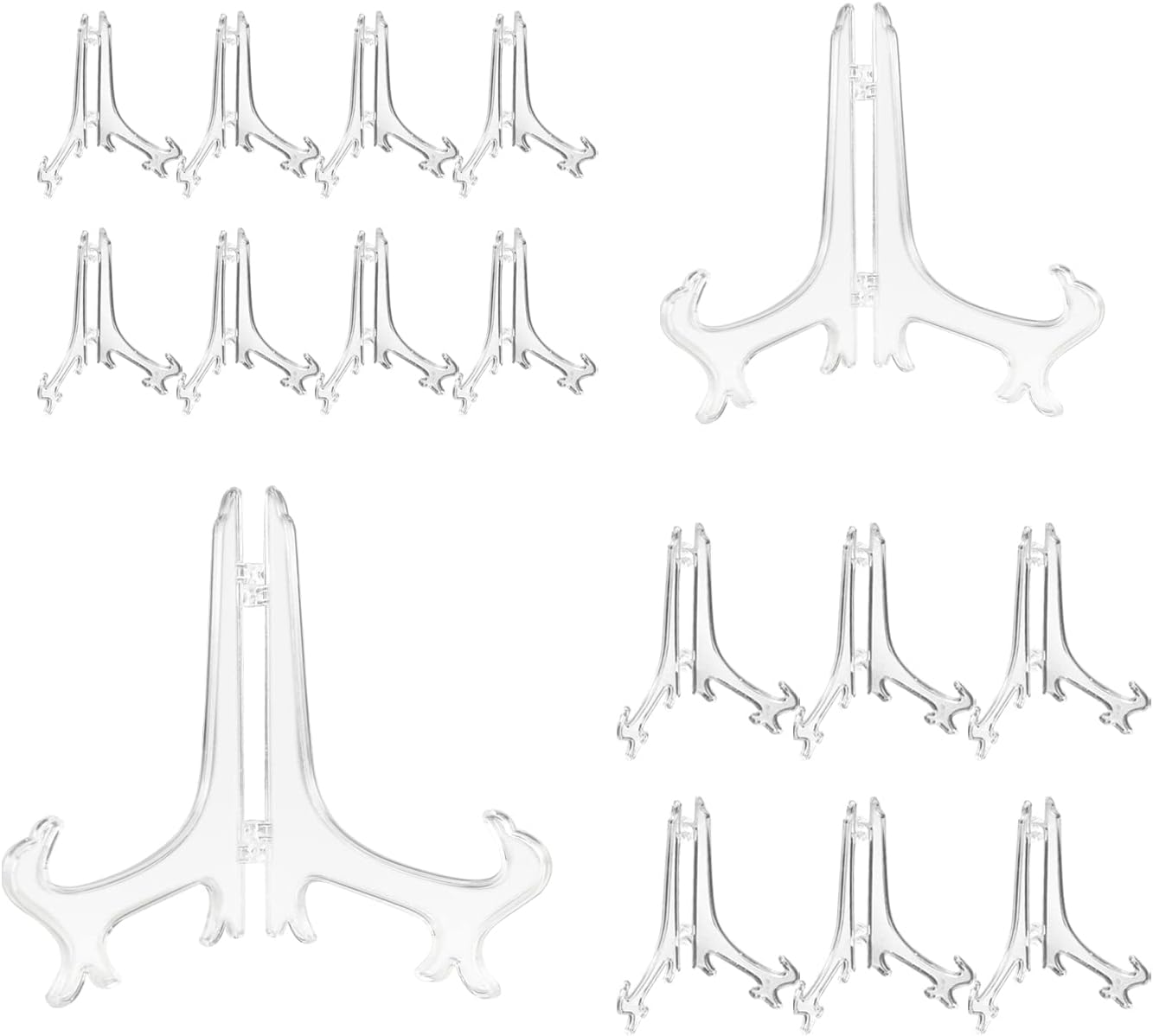 ANOTHEEE 14PCS Plastic Easels Plate 3''and 6'' Display Stands, Folding