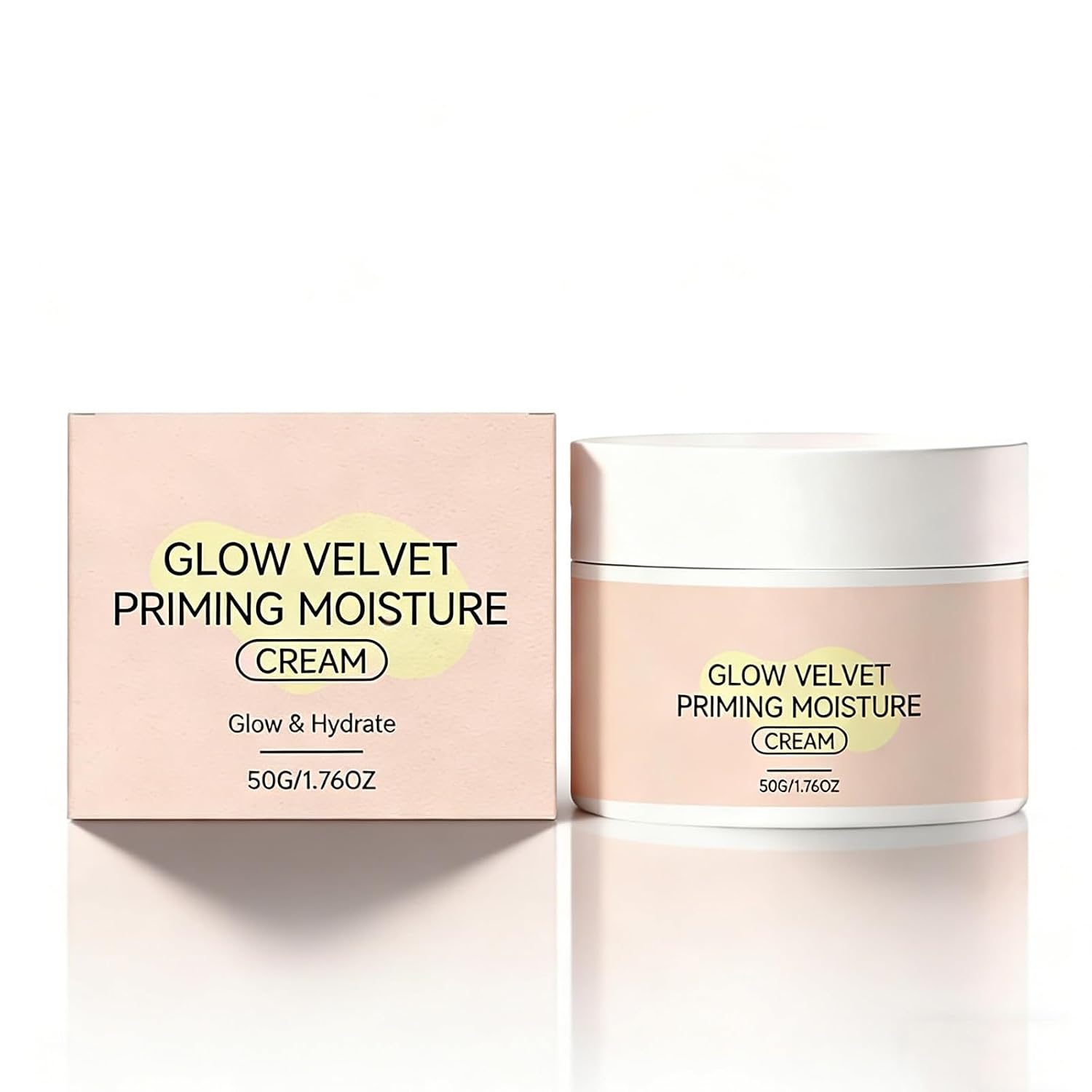 Glow Velvet Priming Moisture Cream - Pore Minimizing & Makeup Gripping Primer with Hydrating Velvet Texture, Long-Lasting Velvety Smooth Base Makeup for All Day (1pc)