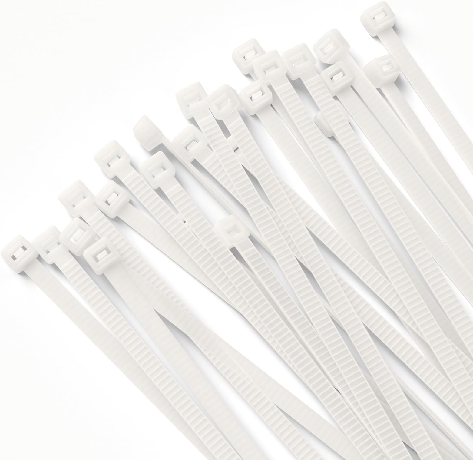 Mezzo Cable Zip Ties Heavy Duty 12 Inch（100 Pack）, Ultra Strong Plastic Wire Ties with 50 Pounds Tensile Strength, Self-Locking UV Resistant White Nylon Zip Ties for Indoor & Outdoor