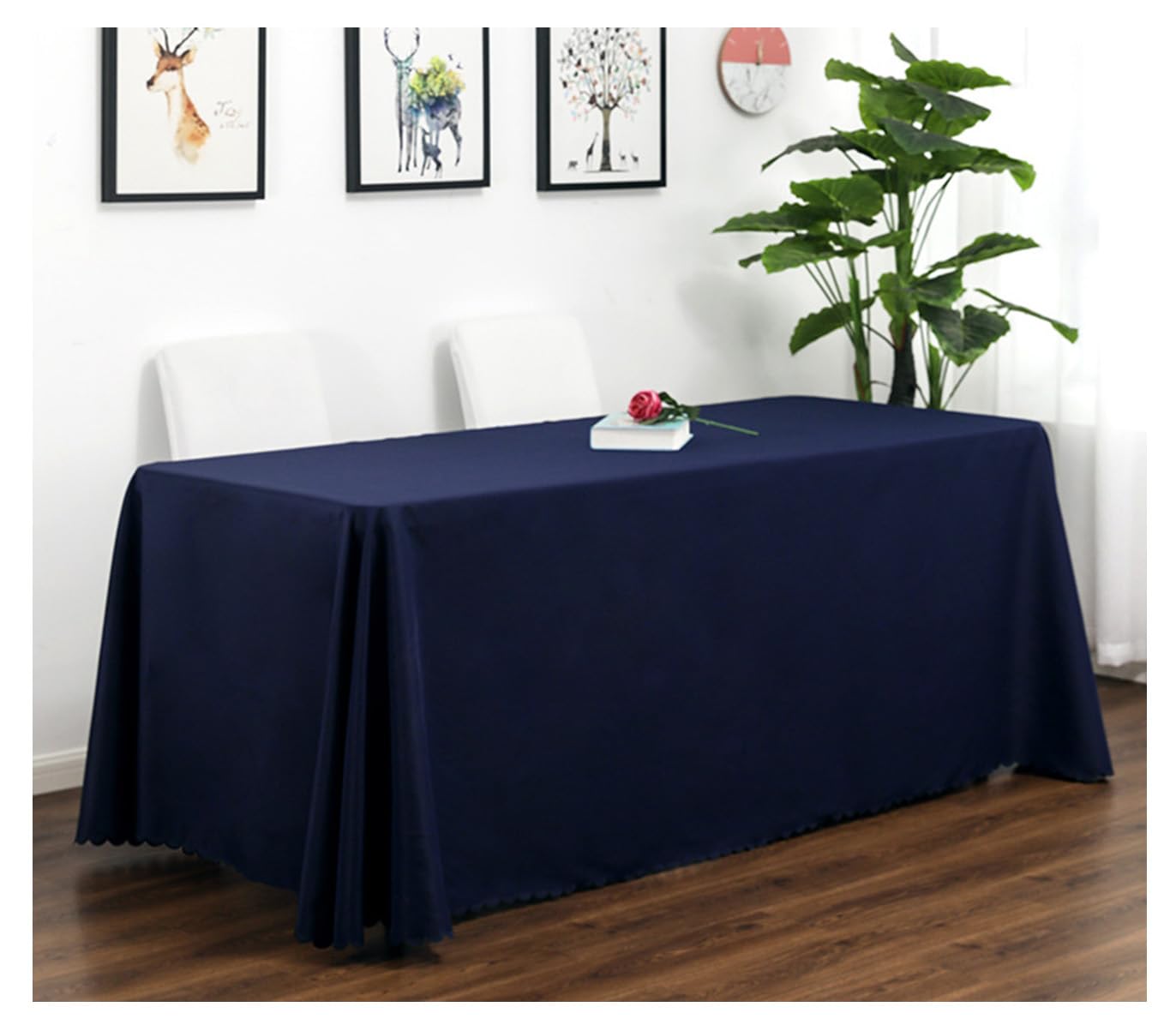 CIEEIN CIEHT Polyester Home Tablecloths Rectangular Table cloth Tablecover Wedding Party Outdoors Table Covers Simple Dark Blue 180 * 180cm โ image 1
