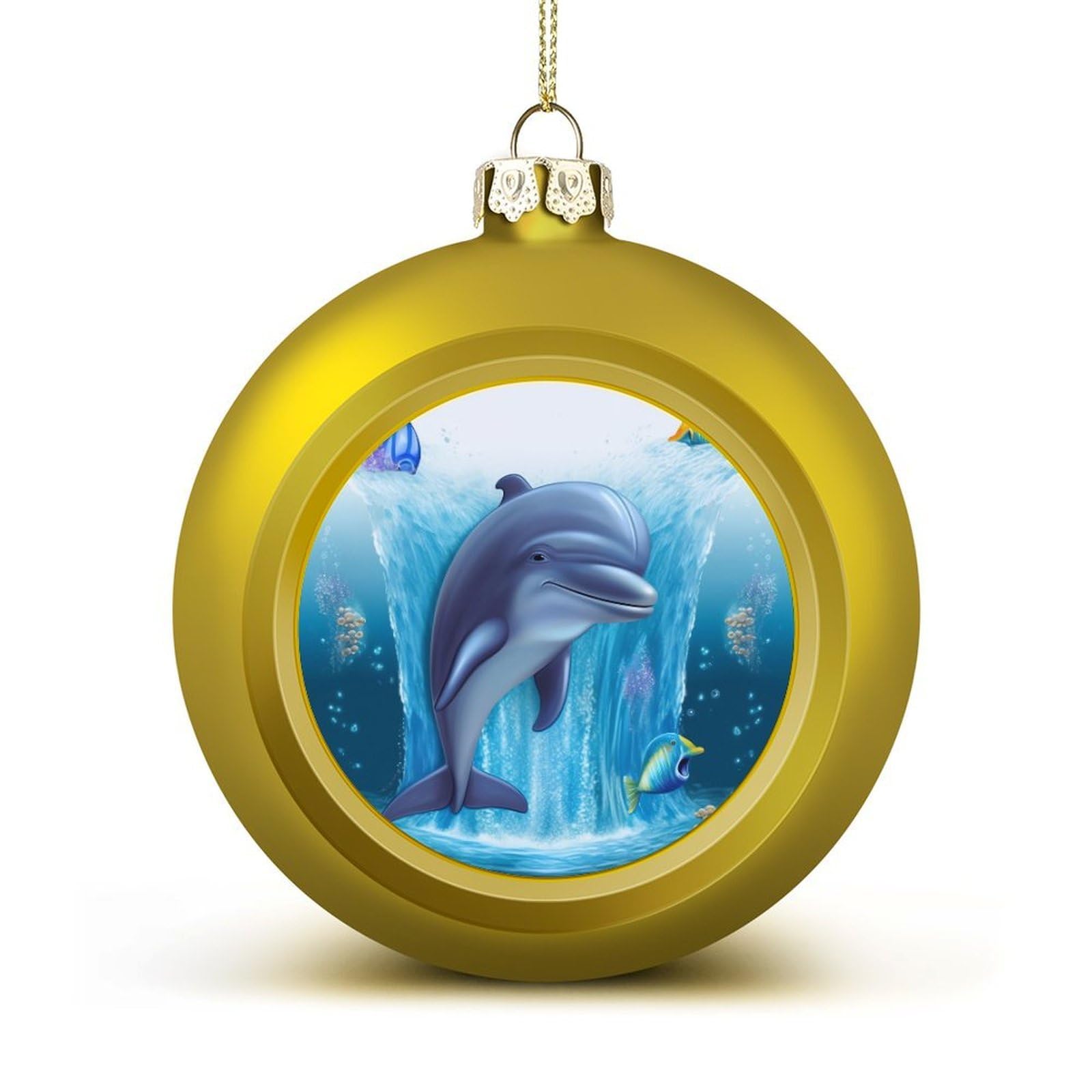 Dolphin Christmas Balls Ornaments for Xmas Christmas Tree 1.6" Hanging Shatterproof Xmas Balls Hanging Decor Pendants for Holiday Party Outdoor Indoor DIY Craft Supplies