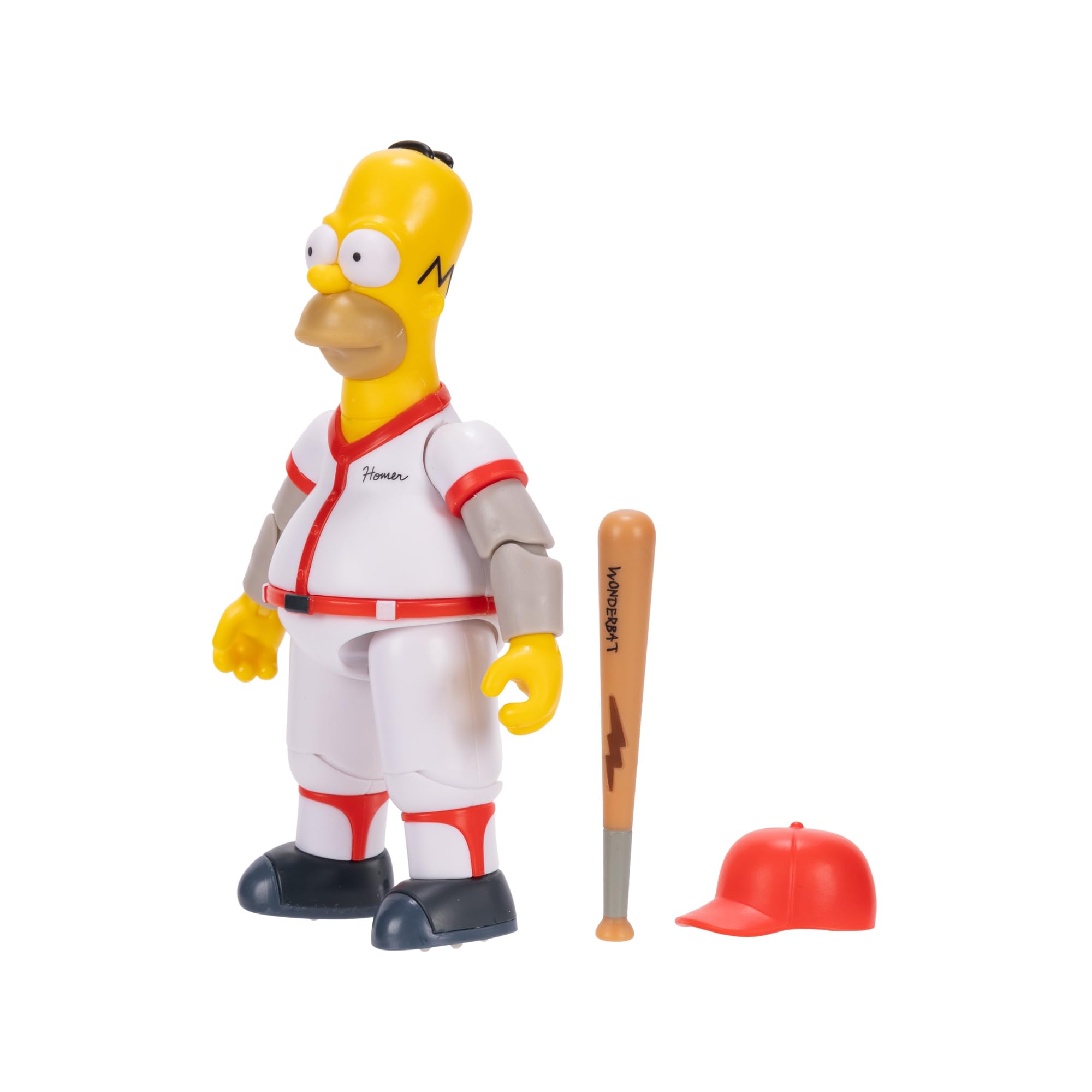 The Simpsons Action Figure da baseball Homer da 12,7 cm, con mazza e cappello rimovibile Wave #3