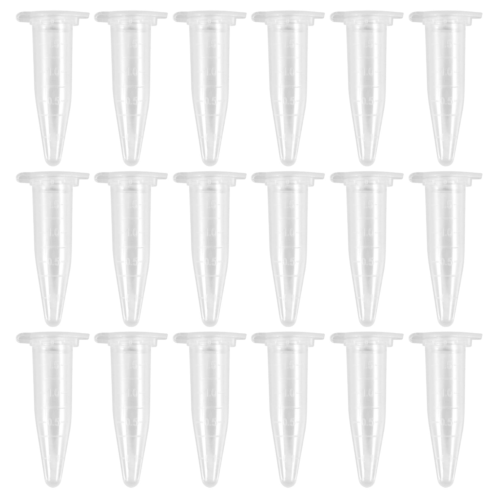 1000 Pezzi Mini Centrifuga Tubi 1,5 Ml Centrifuga Flacone In Plastica Trasparente Brillante Con Tappo di Chiusura Piatto