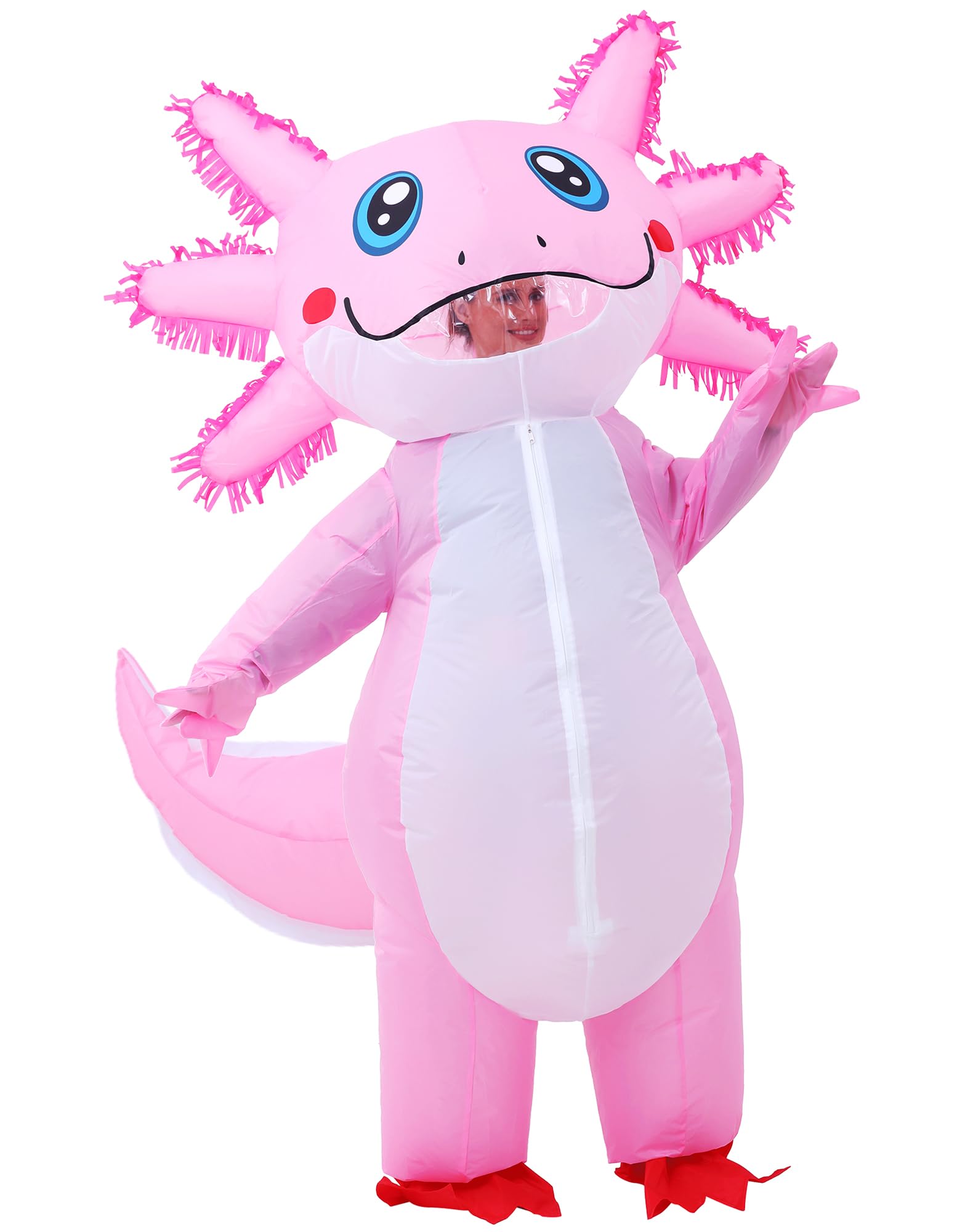 Inflatable Axolotl Costume, Funny Axolotl Suit, Blow up Costumes for Halloween, Carnival, Themed Parties
