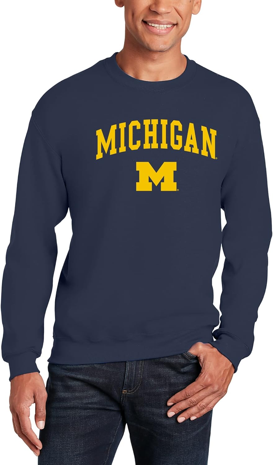 UGP Campus Apparel NCAA Arch Logo, Team Color Crewneck, College, University
