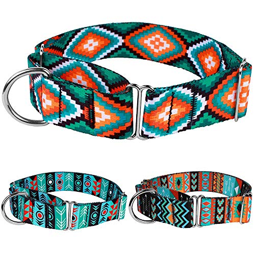 CollarDirect Martingale Dog Collar Nylon Safety Training Tribal Pattern Adjustable Heavy Duty Collars
