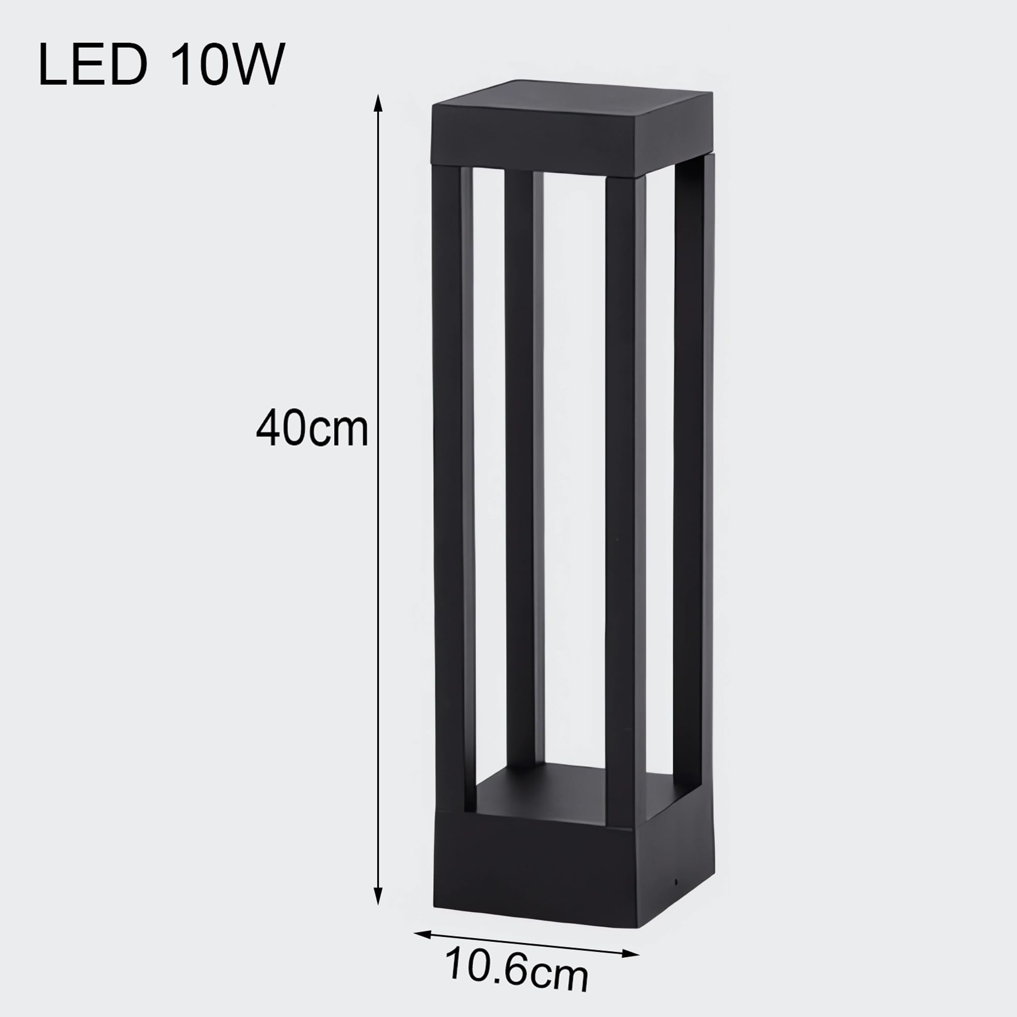Pageone LED Wegeleuchten Außen 10W, 40CM Wegbeleuchtung Aussen Schwarz | Pollerleuchte Standleuchte Außen für Garten, Wasserdicht Gartenleuchte IP54, Aluminium, Warmes Licht 3000K (40cm)