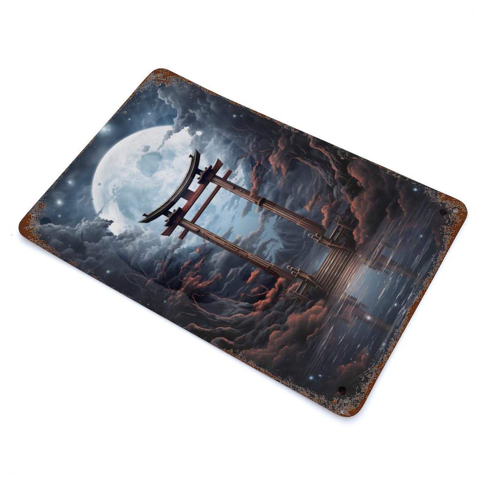 Elegant Fantasy Gate Rusty Metal Tin Sign 11.8"x7.9", Rustic Home Decor for Living Room, Hallway And Home Decor