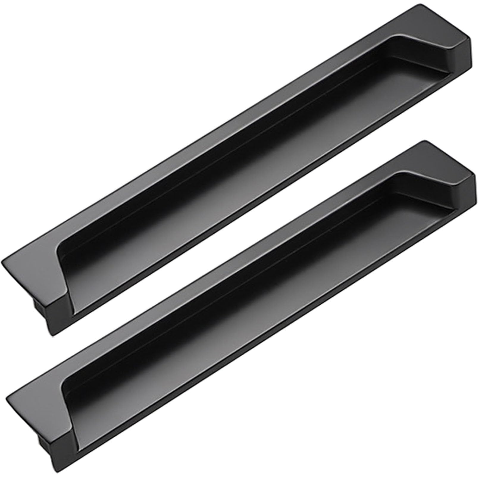 XIAODANHUA Invisible Cupboard Handles Zinc Alloy Wardrobe Door Handles Recessed Bathroom Cabinet Pull Handles for Drawer Kitchen Bookcase (Hole Distance 192mm)