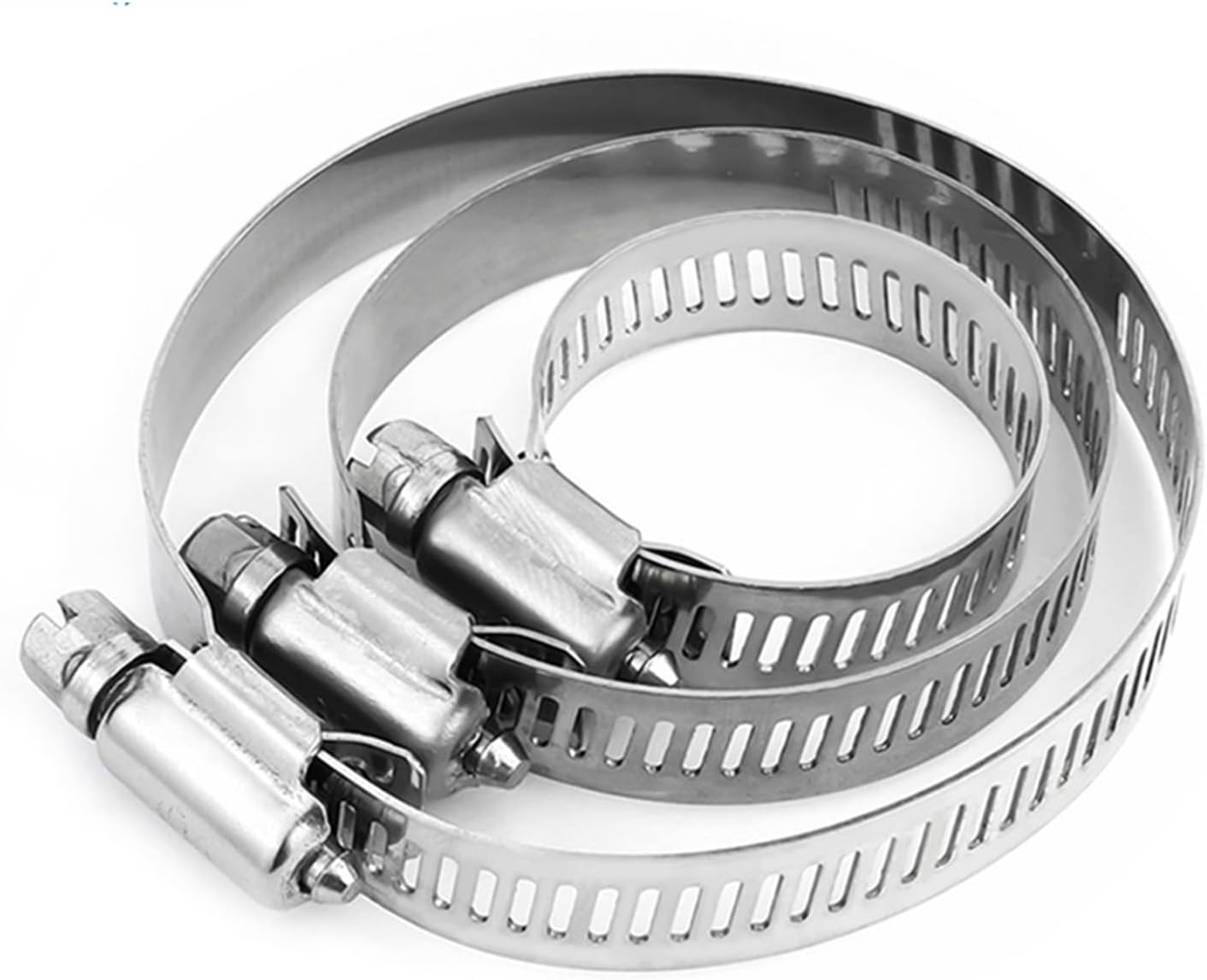 BREAKA 10/5pcs 6mm to 216mm Adjustable Pipe Clamps 304 Stainless Steel Hose Clips Water Pipe Car Fuel Hose Fix Pipe Clamps Throat Hoop (Size : 65-89mm (5PCS))