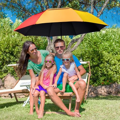 Image of G4Free 47 /54 /62 /68 Inch UV Protection Golf Umbrella Auto Open Vented Double Canopy Oversize Extra Large Windproof Sun Rain Umbrellas