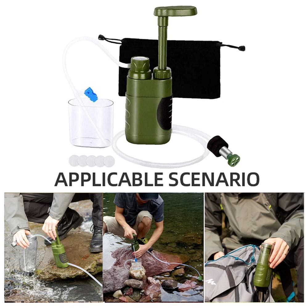 Filtro per Acqua da Campeggio con Cannuccia, Filtro per Acqua Portatile, Filtro 'Acqua Portatile di Emergenza da Campeggio, per Famiglia all'aperto, Campeggio, Escursionismo, Campeggio