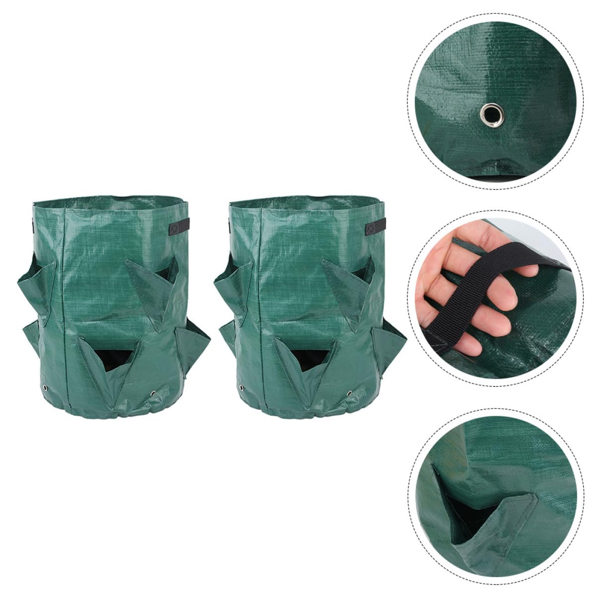 Abaodam 2 Series Bolsa De Plantación PE Jardín De Unidades Bolsa De Crecimiento Fresas Y Verduras Transpirable Y Reutilizable 2 Piezas*2