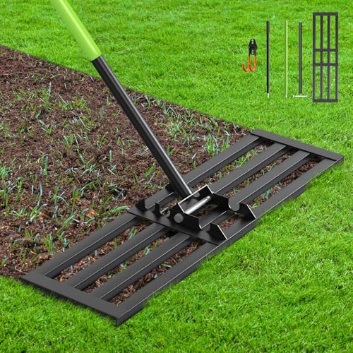 40% off - Seeutek Lawn Leveling Rake, 35&rdquo; x 10&rdquo; Lawn Leveler with 6.5FT Stainless Steel Handle Rakes for...