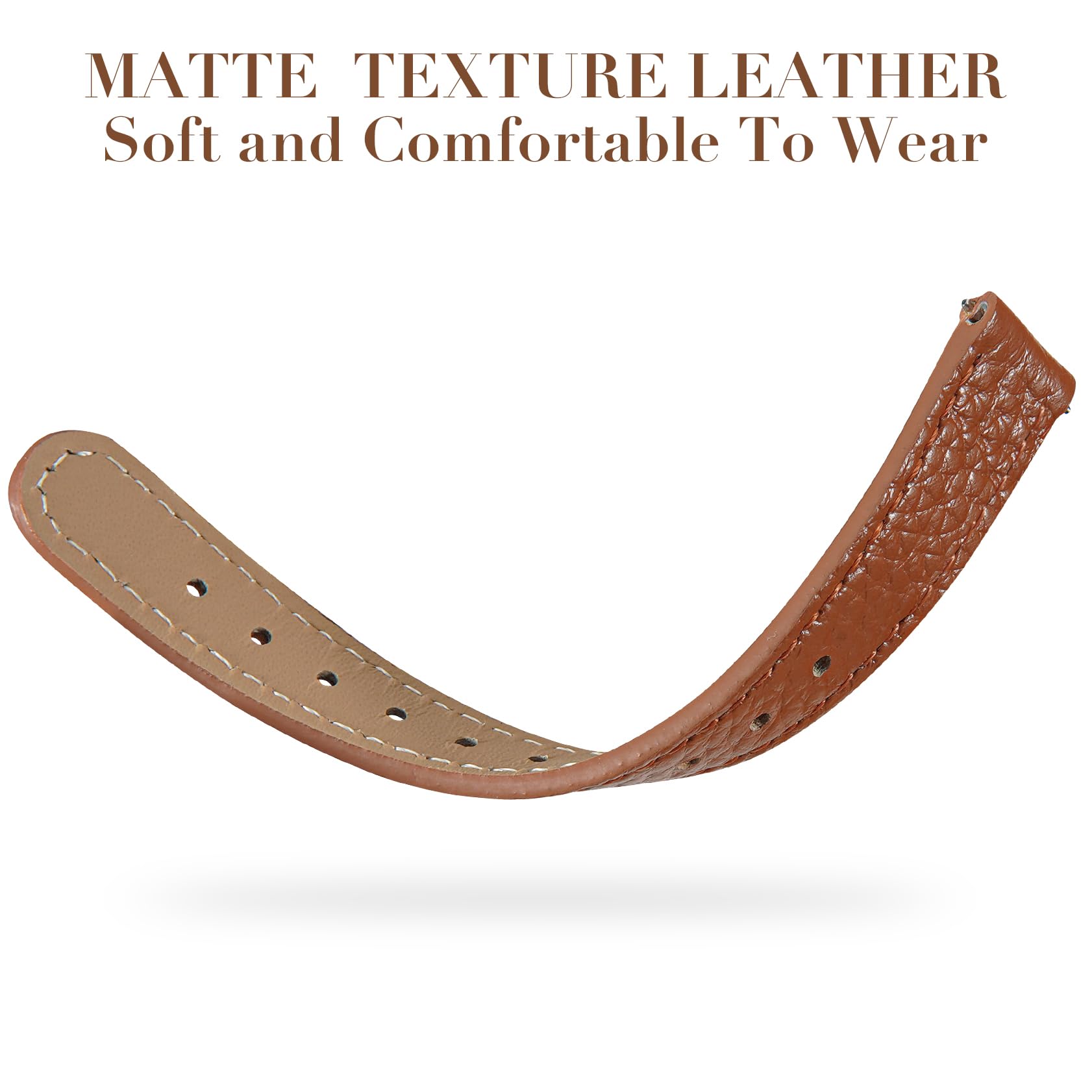 14mm Slim Leather Band Compatible with Garmin Garmin Lily 2/Lily 2 Classic/Active, Quick Release Thin Narrow Soft Strap for Women Men - 3