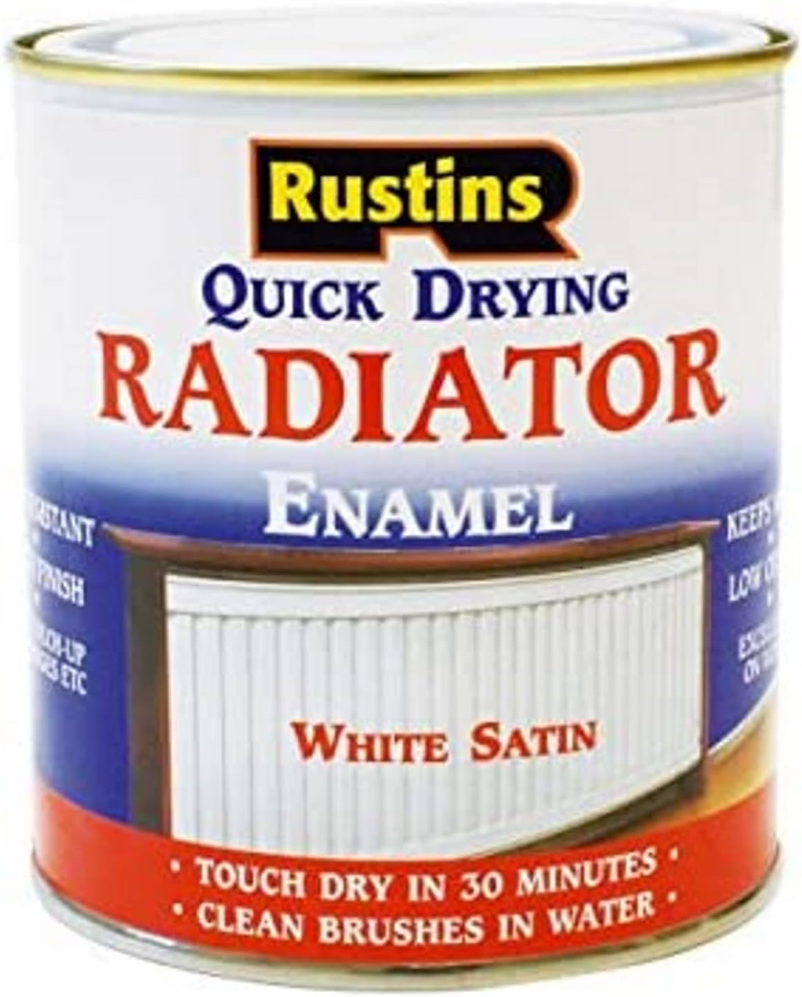 Quick Dry Radiator Enamel Paint, Satin White 500ml